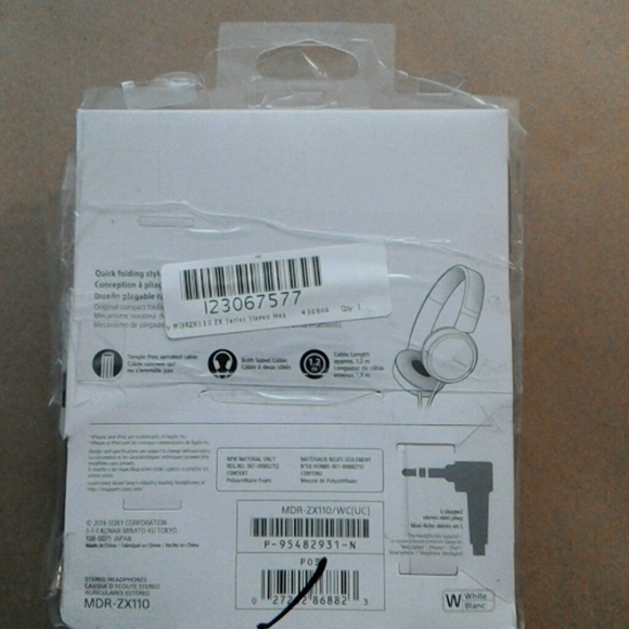 Headband Type Headphones ZX Series (White) - Picture 2 of 2